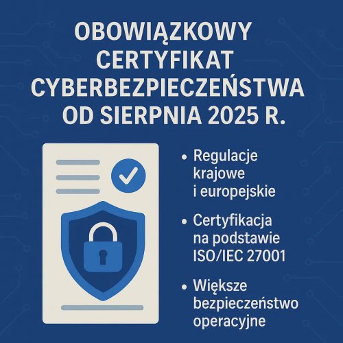 Nowe obowiązki od sierpnia 2025 – certyfikat cyberbezpieczeństwa dla firm